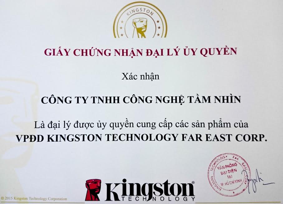 kingston chính hãng chứng nhận đại lý ủy quyền kingston chính hãng